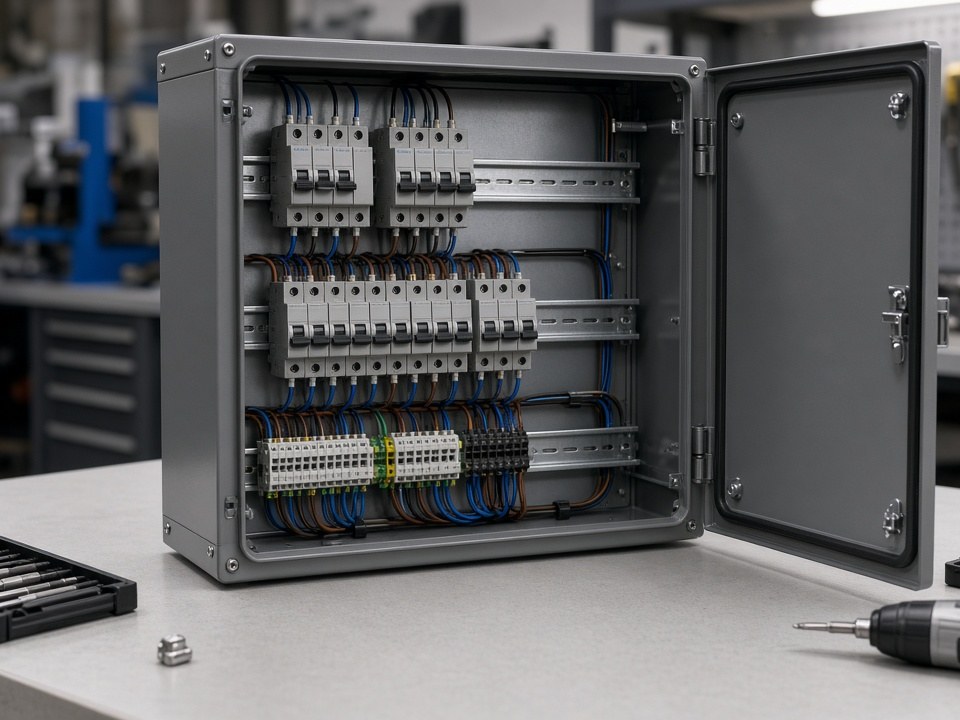 Custom enclosure with integrated mechanical hardware
