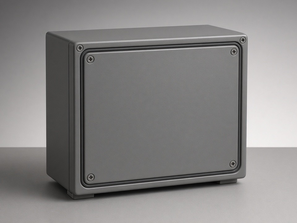 Custom ventilated IP45 sheet metal enclosure with mesh panel