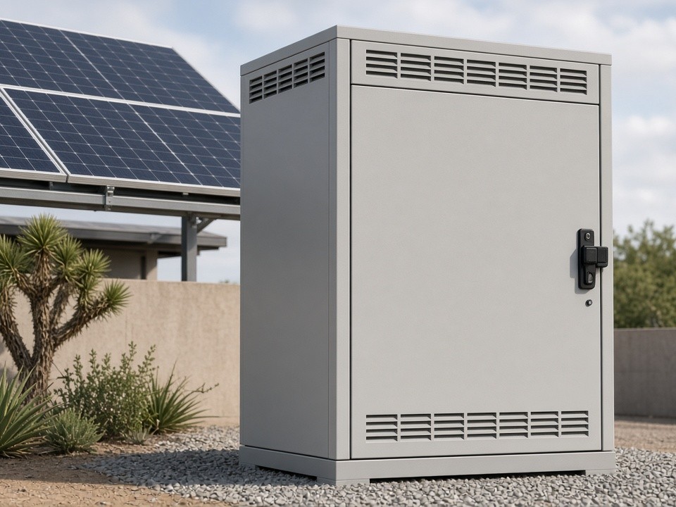Solar battery enclosure sheet metal fabrication